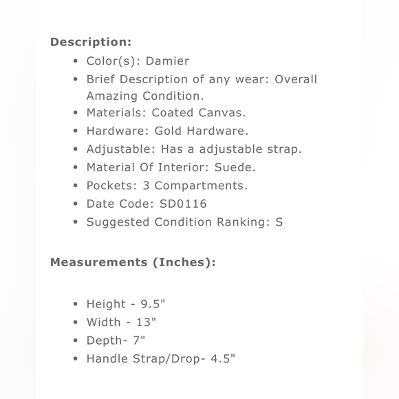 AUTHENTIC LV Damier Ebene Normandy bag - Picture 10 of 11